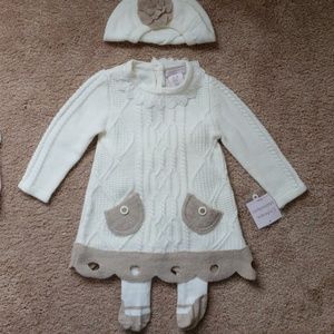 3-piece Adorable Baby Girl Sweater Dress Set